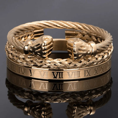 Brave Fist Bracelet Set - Oro