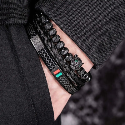 Leopard Deluxe Stripes Bracelet Set